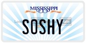 SOSHY  license plate in MS