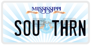 SOUTHRN  license plate in MS