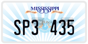 SP3435  license plate in MS