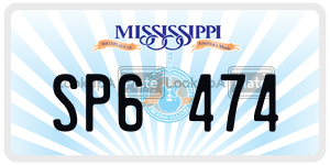 SP6474  license plate in MS