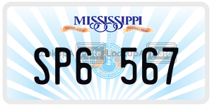 SP6567  license plate in MS