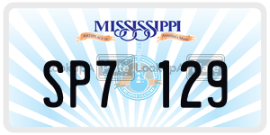 SP7129  license plate in MS
