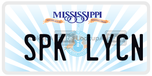 SPKLYCN  license plate in MS