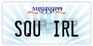 SQUIRL  license plate in MS