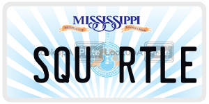 SQURTLE  license plate in MS
