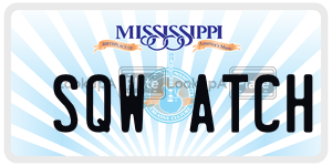 SQWATCH  license plate in MS