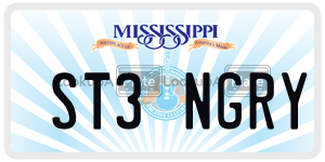 ST3NGRY  license plate in MS