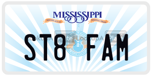 ST8FAM  license plate in MS