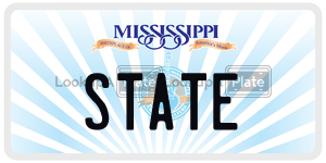 STATE  license plate in MS