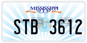 STB3612  license plate in MS