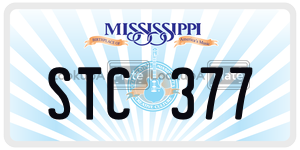STC377  license plate in MS