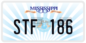 STF186  license plate in MS