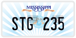 STG235  license plate in MS