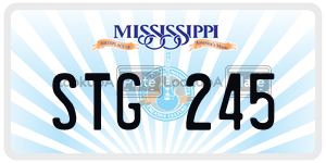 STG245  license plate in MS