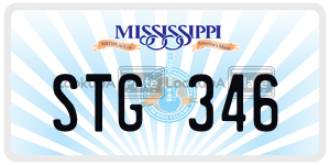 STG346  license plate in MS