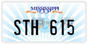 STH615 license plate in Mississippi