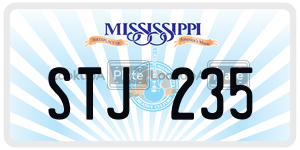 STJ235  license plate in MS