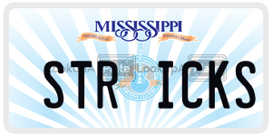 STRICKS  license plate in MS