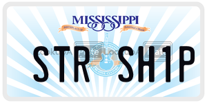 STRSH1P  license plate in MS