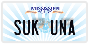 SUKUNA  license plate in MS