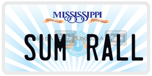 SUMRALL license plate in Mississippi