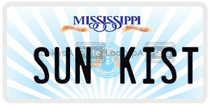SUNKIST  license plate in MS