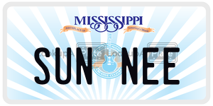SUNNEE  license plate in MS