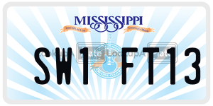 SW1FT13  license plate in MS