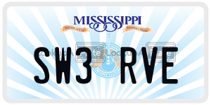 SW3RVE  license plate in MS