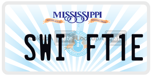 SWIFT1E  license plate in MS