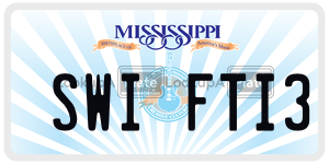 SWIFTI3  license plate in MS