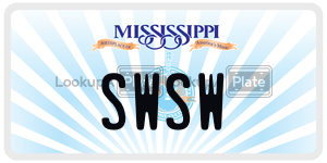 SWSW  license plate in MS
