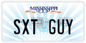 SXTGUY  license plate in MS