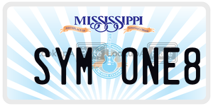 SYMONE8  license plate in MS