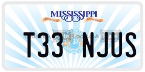 T33NJUS  license plate in MS