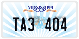 TA3404  license plate in MS