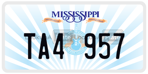 TA4957  license plate in MS