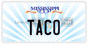 TACO  license plate in MS