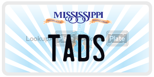 TADS  license plate in MS