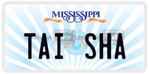 TAISHA  license plate in MS