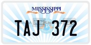 TAJ372  license plate in MS