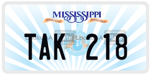 TAK218  license plate in MS