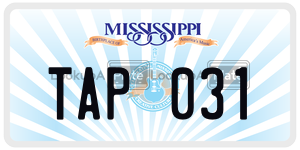 TAP031  license plate in MS