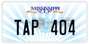 TAP404  license plate in MS