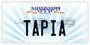TAPIA  license plate in MS