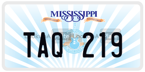 TAQ219  license plate in MS