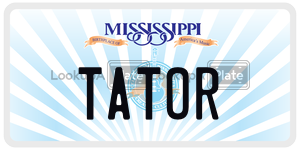 TATOR license plate in Mississippi