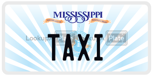 TAXI license plate in Mississippi