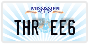 THREE6  license plate in MS