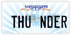 THUNDER  license plate in MS